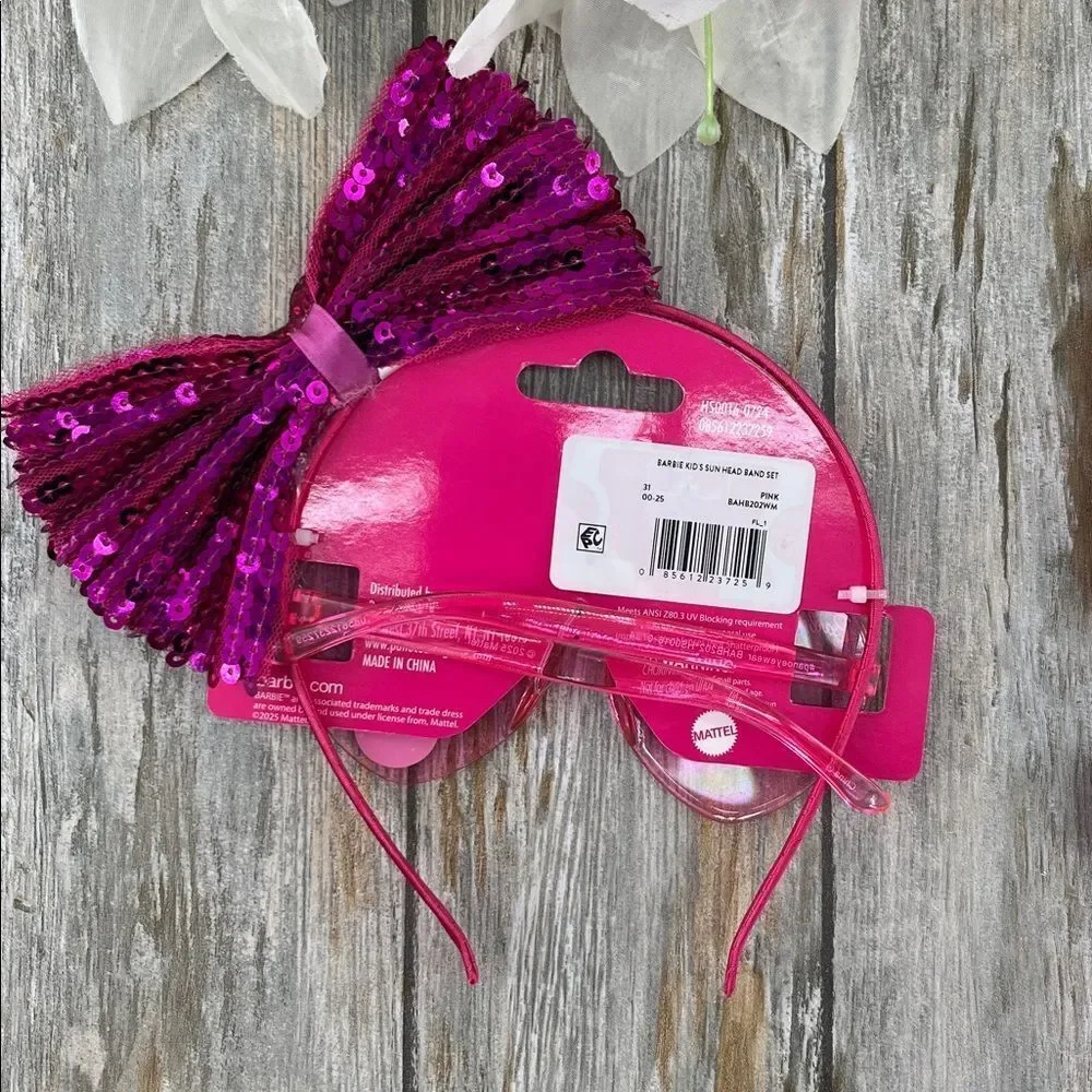 Barbie Pink and Black Sunglasses with Hair Accessories